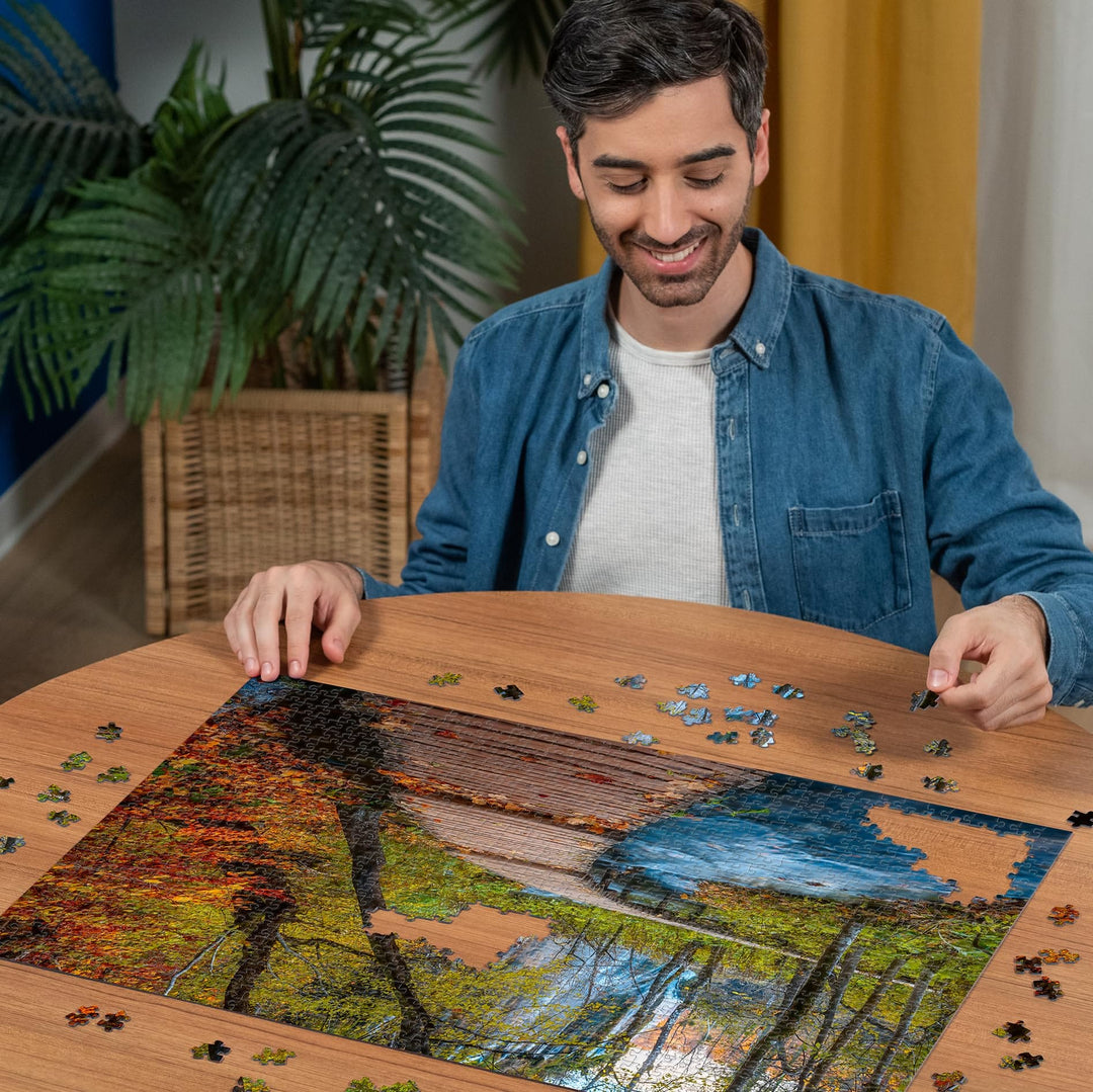 Autumnal Wooden Trail (1000pcs) CASSE-TÊTE - 1000 morceaux