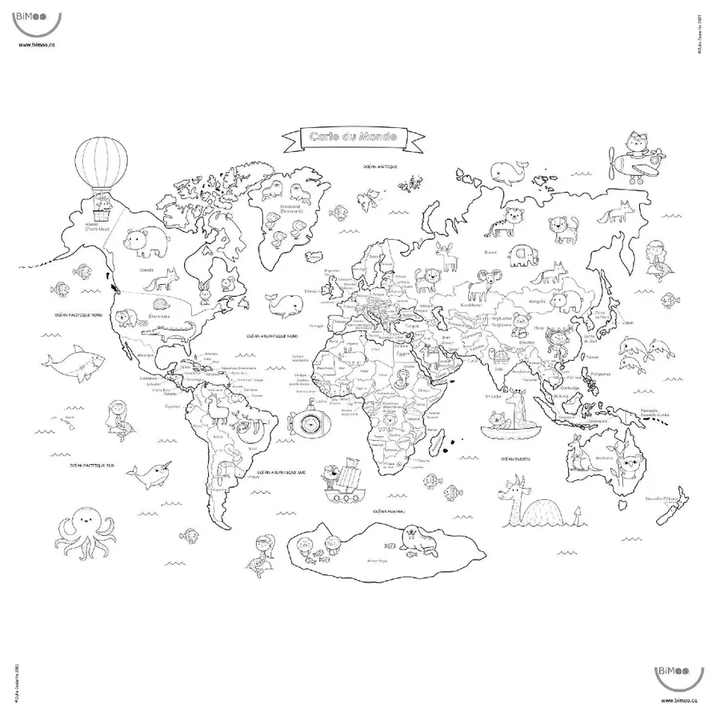Bimoo Nappe Monde 45x45po (EN) PASSE-TEMPS