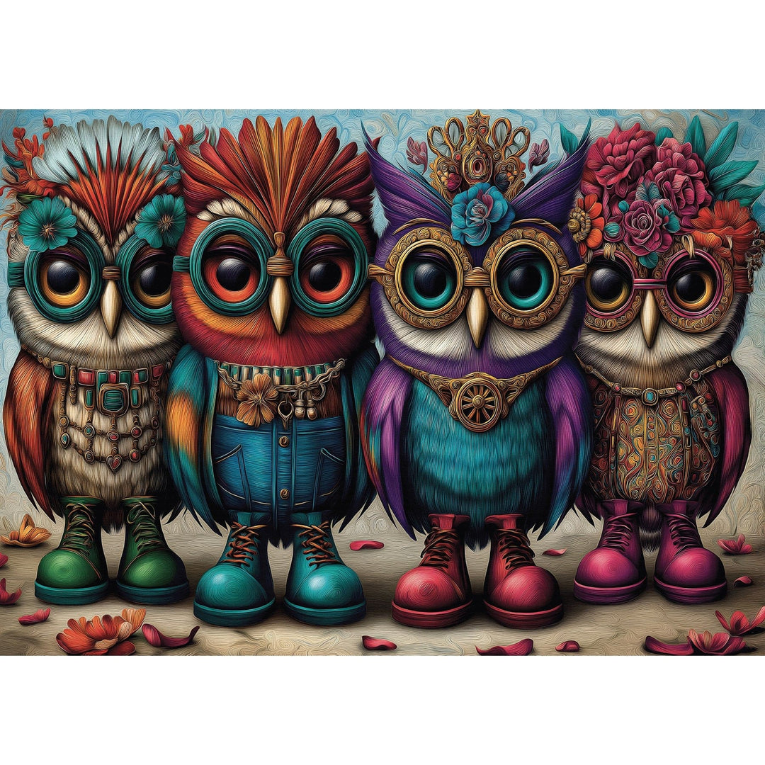 Booted Owl Quartet (1000pcs) CASSE-TÊTE - 1000 morceaux
