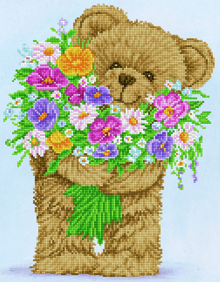Bouquet Damour 43,5x53,7 Diamond Dotz PASSE-TEMPS - Broderie diamant