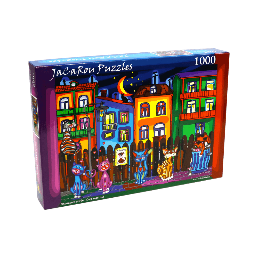 Charmante soirée casse-tête JaCaRou | Cats’ Night Out Puzzle JaCaRou