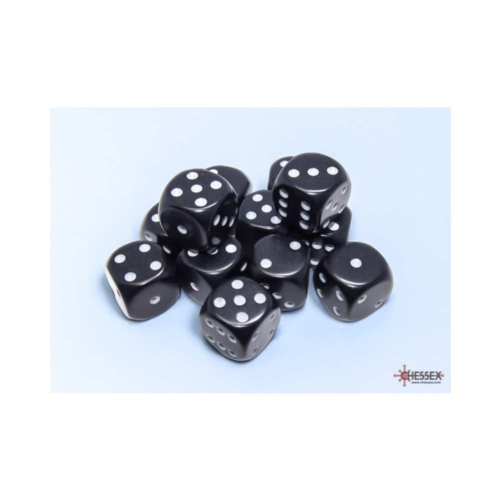 Dés Opaque: 12D6 Noir / Blanc Cartables et portfolios - Dés - Traditionnel