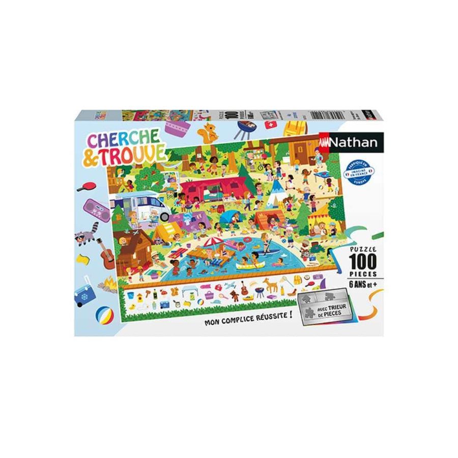 Au camping (Cherche et trouve) (Puzzle 100 pcs) CASSE-TÊTE - 100 - 150 morceaux