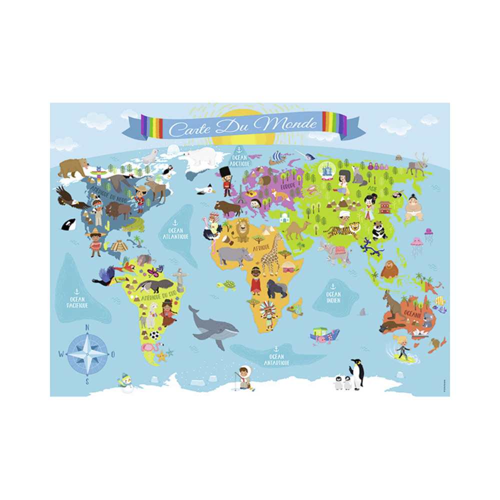 Carte du monde (Puzzle 150 pcs) CASSE-TÊTE - 100 - 150 morceaux