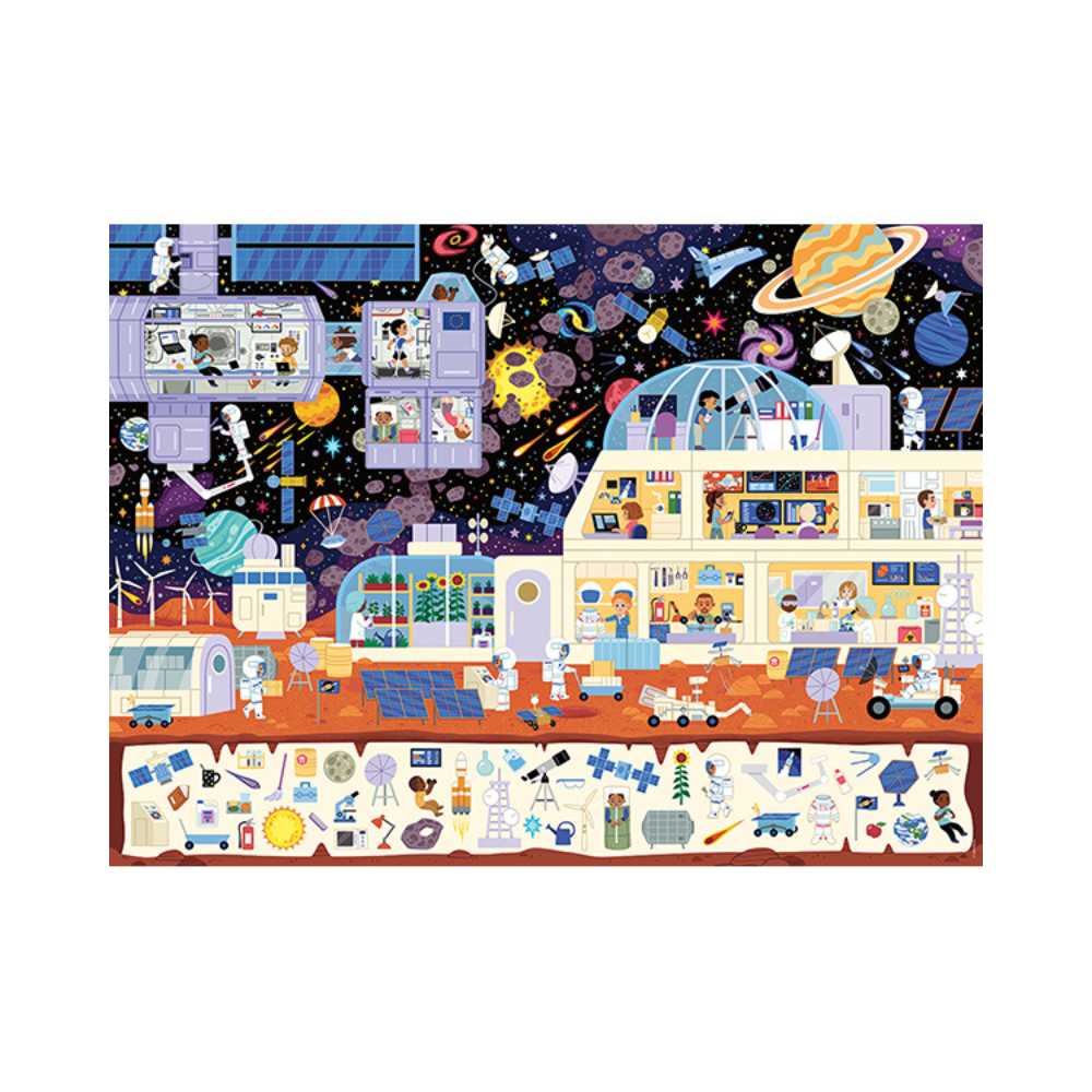 Dans l'espace (Cherche et trouve) (Puzzle 150 pcs) CASSE-TÊTE - 100 - 150 morceaux