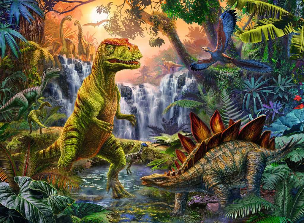 Puzzle 100 XXL: L'oasis des dinosaures CASSE-TÊTE - 100 - 150 morceaux