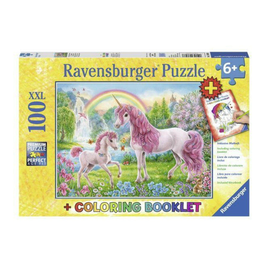 Puzzle 100 XXL: Licorne magique, avec cahier à colorier CASSE-TÊTE - 100 - 150 morceaux