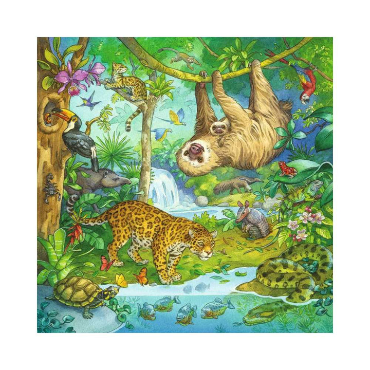 Puzzle 3x49: Jungle Fun CASSE-TÊTE - 100 - 150 morceaux