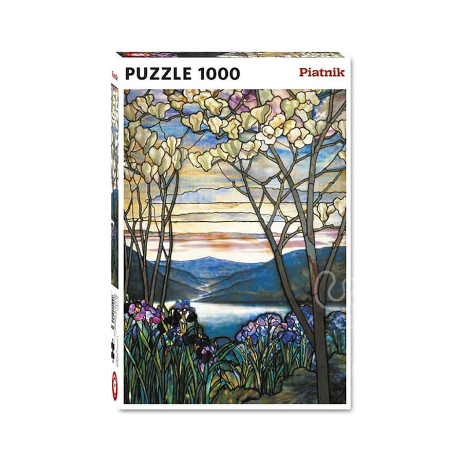 Puzzle 1000: Fenêtre magnolias & Irises CASSE-TÊTE - 1000 morceaux