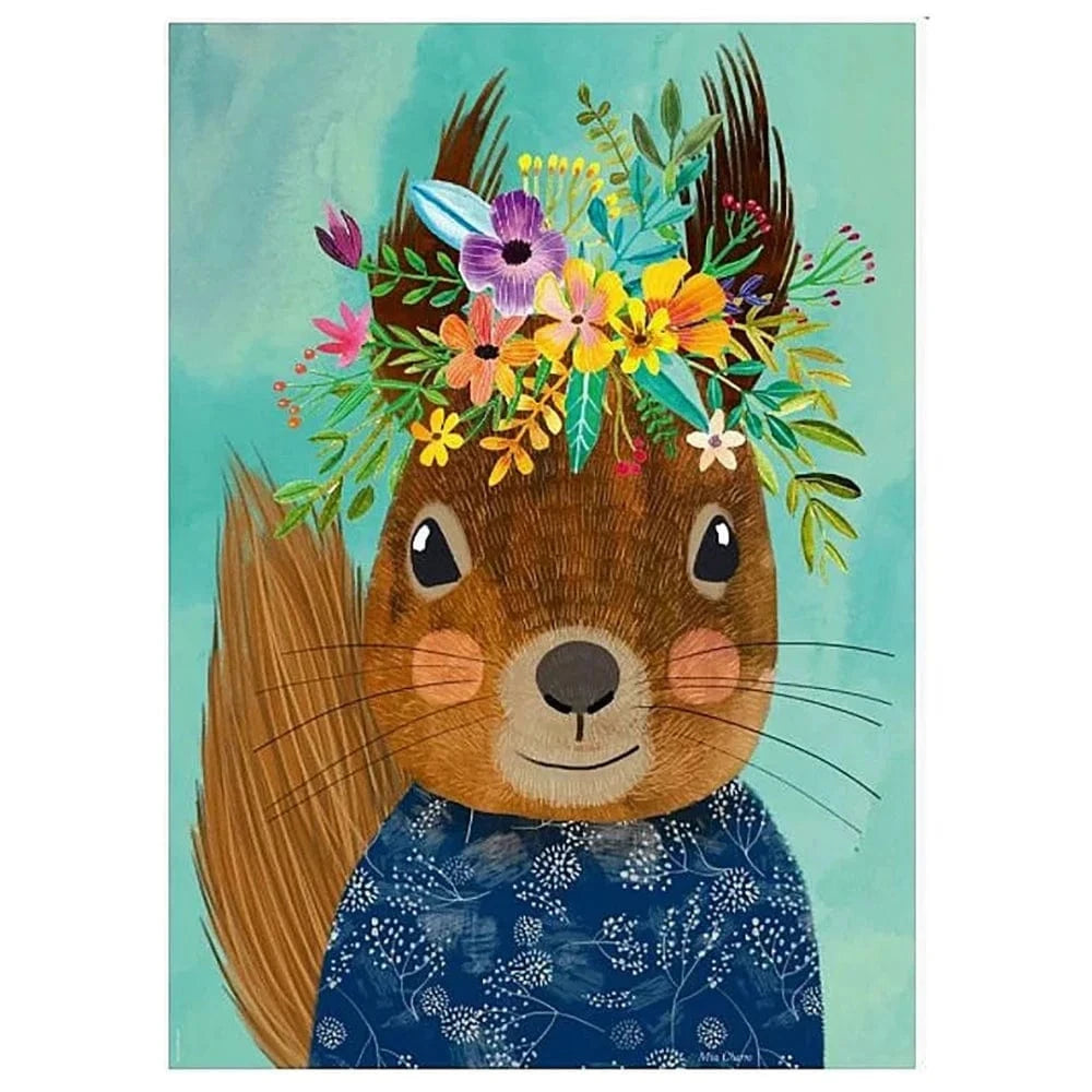 Puzzle 1000 - Floral Friends, Sweet Squirrel CASSE-TÊTE - 1000 morceaux