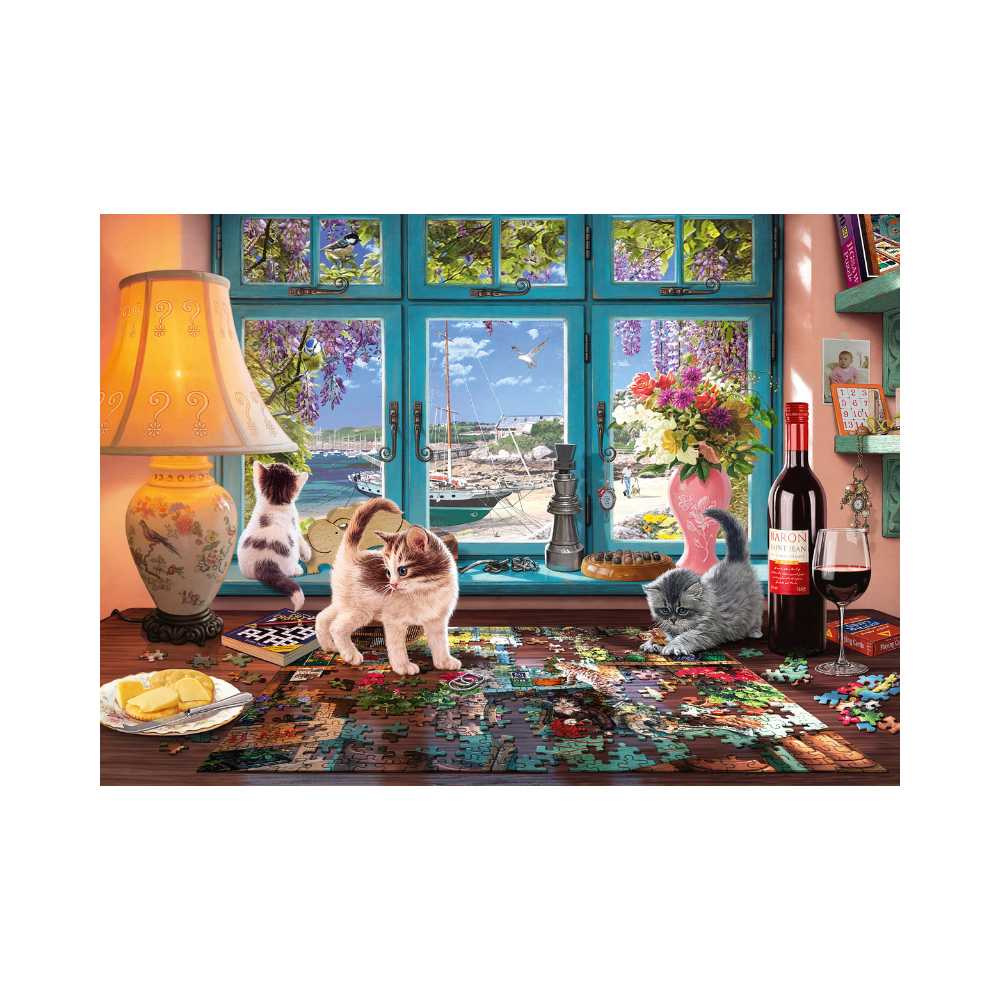 Table avec puzzle (1000 pcs) CASSE-TÊTE - 1000 morceaux
