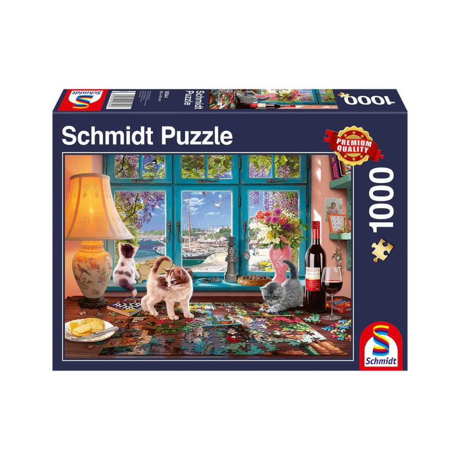 Table avec puzzle (1000 pcs) CASSE-TÊTE - 1000 morceaux
