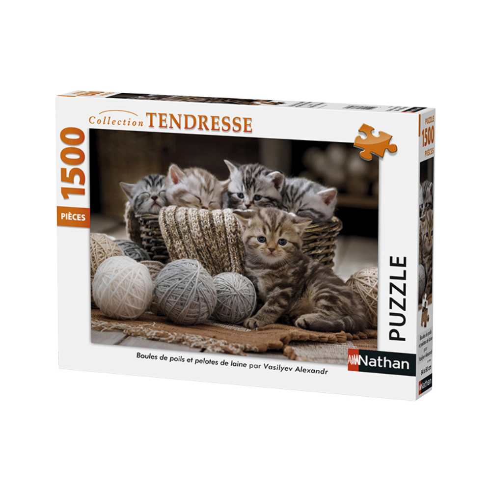 Boules de poils et pelotes de laine (Puzzle 1500 pcs) CASSE-TÊTE - 1500 morceaux