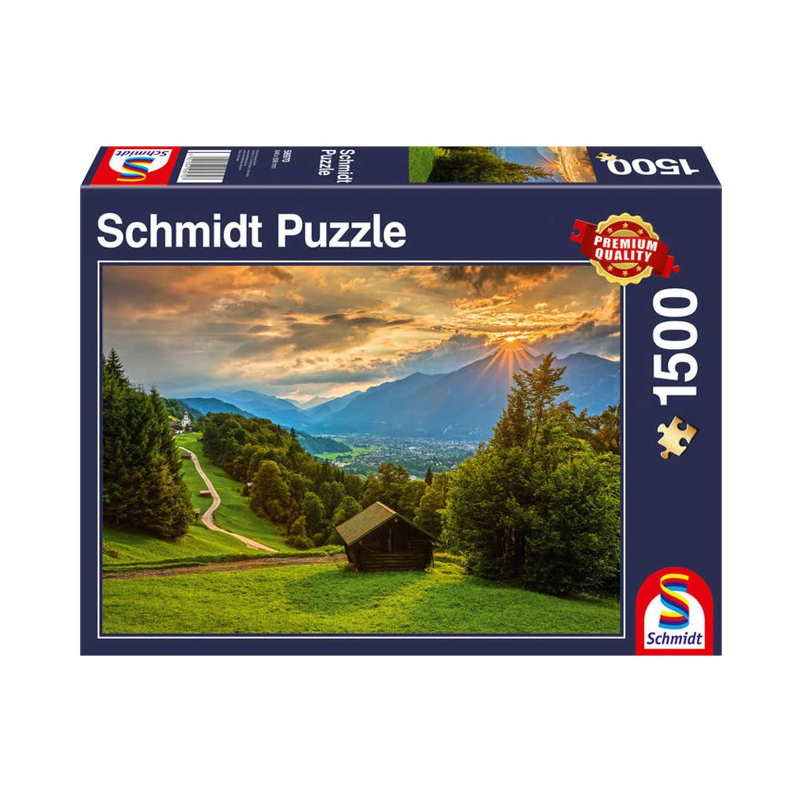 Coucher de soleil sur le village de Wamberg  | Sunset Over the Mountain Village of Wamberg (1500 pcs) CASSE-TÊTE - 1500 morceaux