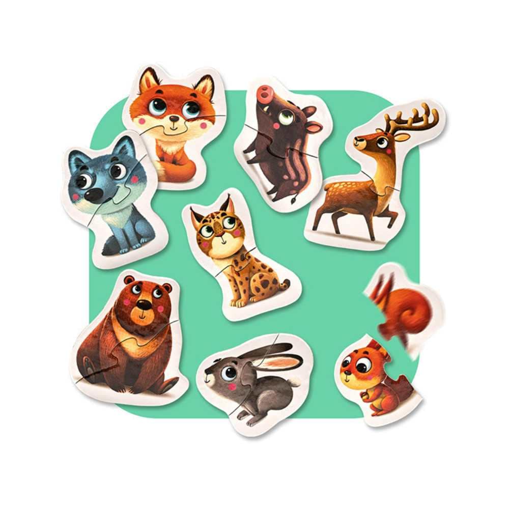 Animaux de la montagne (8x2 pcs) CASSE-TÊTE - 2 - 24 morceaux