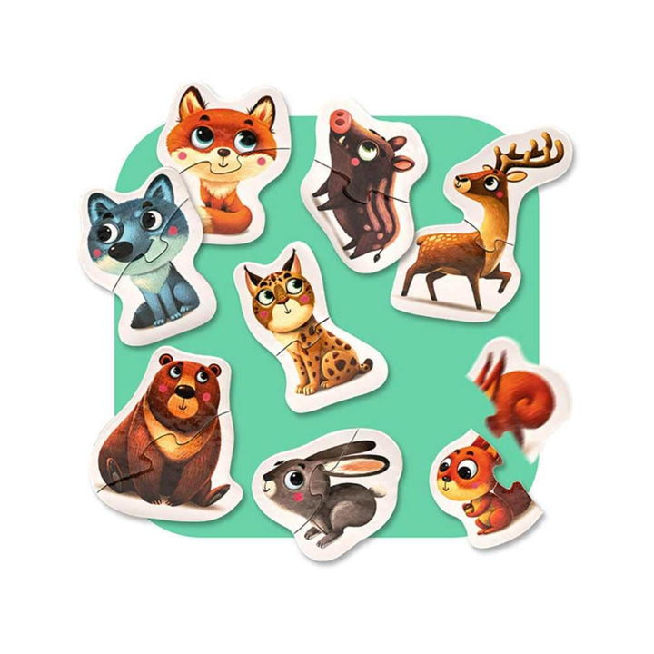 Animaux de la montagne (8x2 pcs) CASSE-TÊTE - 2 - 24 morceaux
