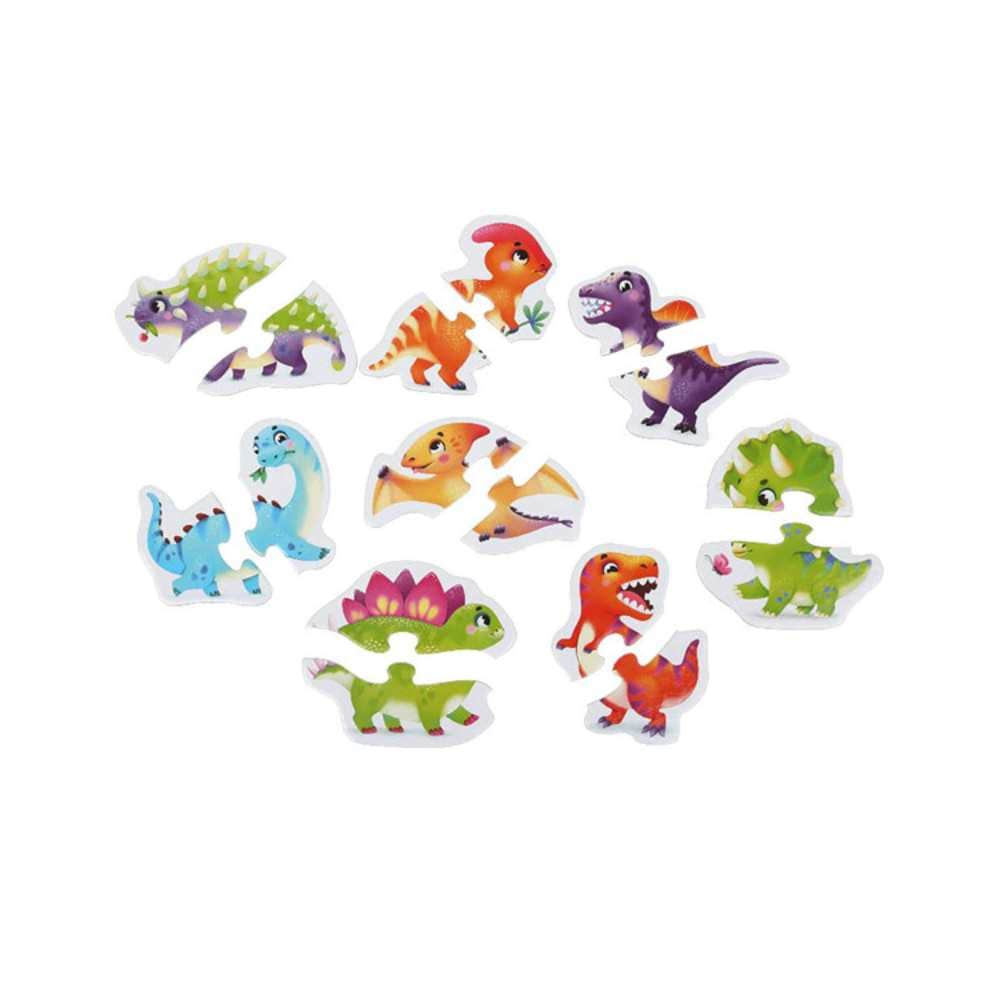 Joyeux dinosaures (8x2 pcs) CASSE-TÊTE - 2 - 24 morceaux