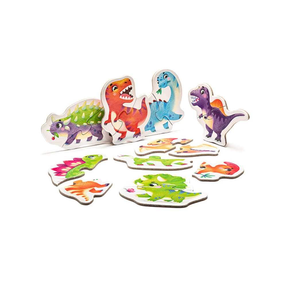 Joyeux dinosaures (8x2 pcs) CASSE-TÊTE - 2 - 24 morceaux