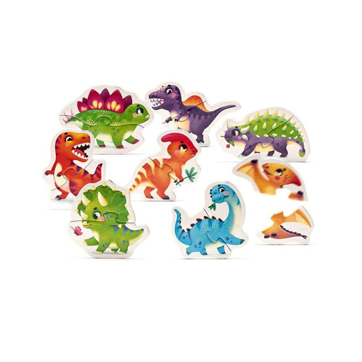 Joyeux dinosaures (8x2 pcs) CASSE-TÊTE - 2 - 24 morceaux