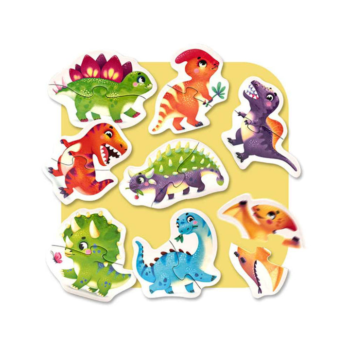 Joyeux dinosaures (8x2 pcs) CASSE-TÊTE - 2 - 24 morceaux