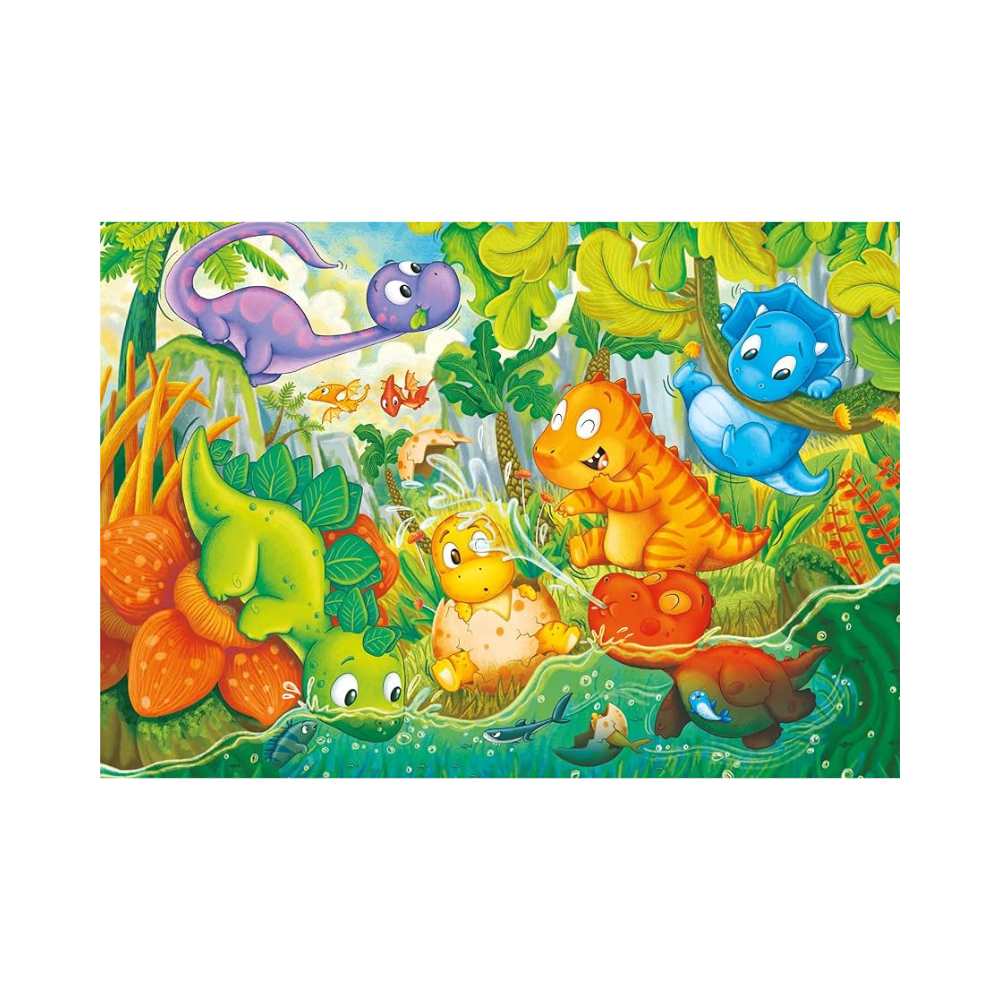 L'oasis des joyeux dinosaures (24 pcs) CASSE-TÊTE - 2 - 24 morceaux