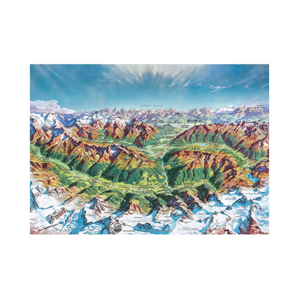 Map Art Alpine Mountain Map (2000 pcs) CASSE-TÊTE - 2000 morceaux