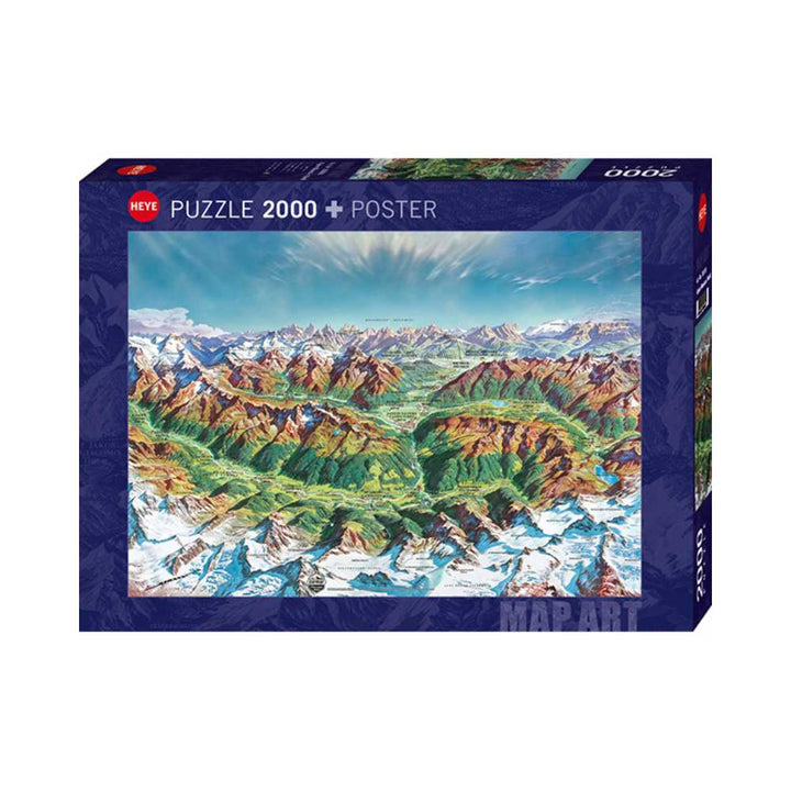 Map Art Alpine Mountain Map (2000 pcs) CASSE-TÊTE - 2000 morceaux