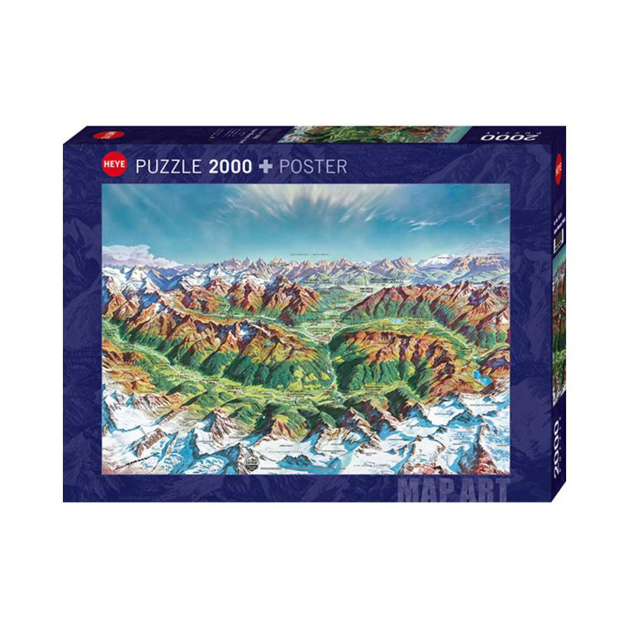 Map Art Alpine Mountain Map (2000 pcs) CASSE-TÊTE - 2000 morceaux