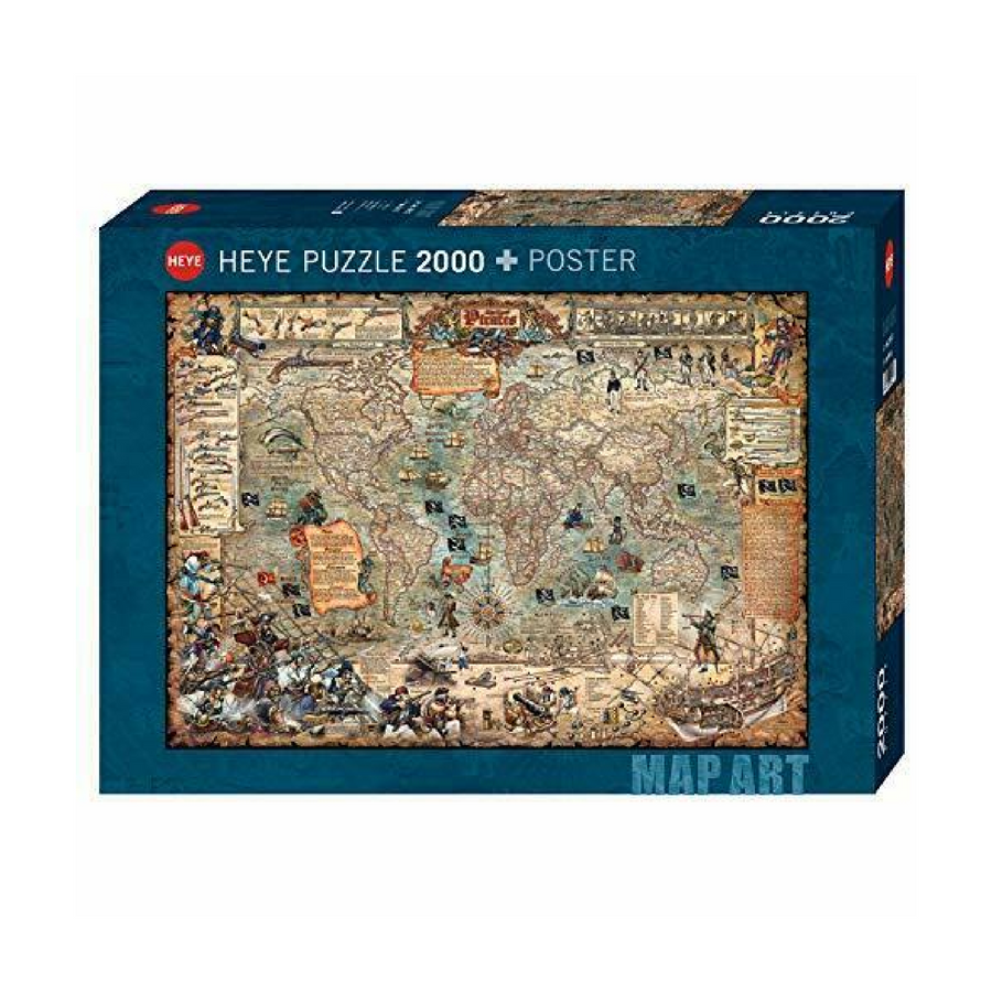 Puzzle 2000: Pirate World - Map Art CASSE-TÊTE - 2000 morceaux