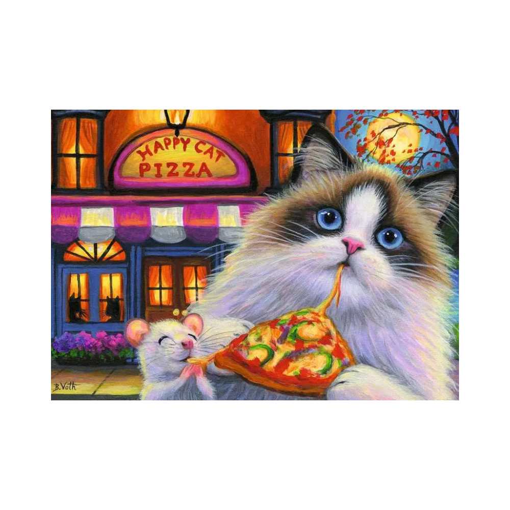 Happy Cat Pizza (35 pcs) CASSE-TÊTE - 25-49 morceaux