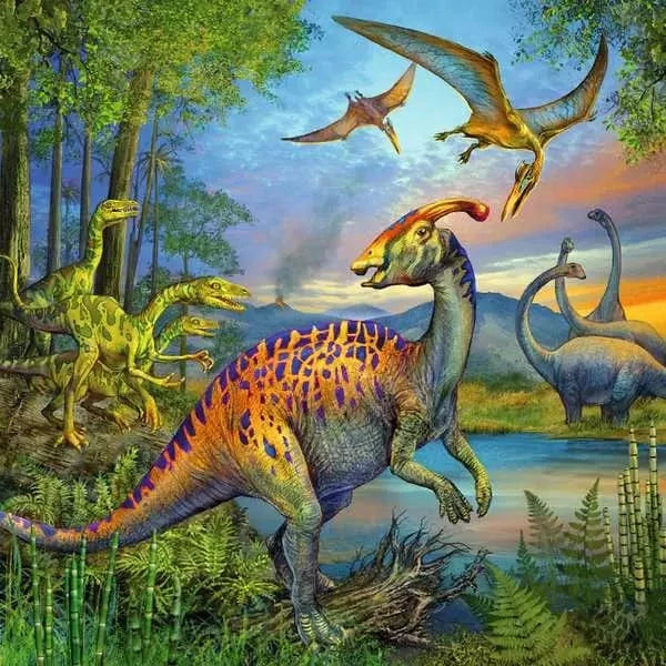 Puzzle 3 x 49: Dinosaure fascination CASSE-TÊTE - 25-49 morceaux