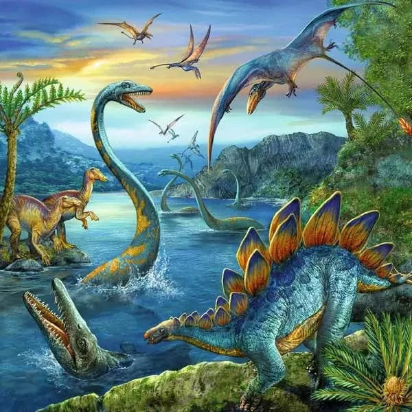 Puzzle 3 x 49: Dinosaure fascination CASSE-TÊTE - 25-49 morceaux