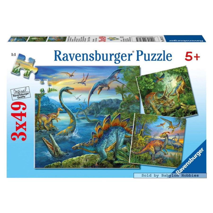 Puzzle 3 x 49: Dinosaure fascination CASSE-TÊTE - 25-49 morceaux