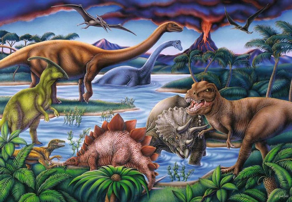 Puzzle 35: Jardin de dinosaures CASSE-TÊTE - 25-49 morceaux