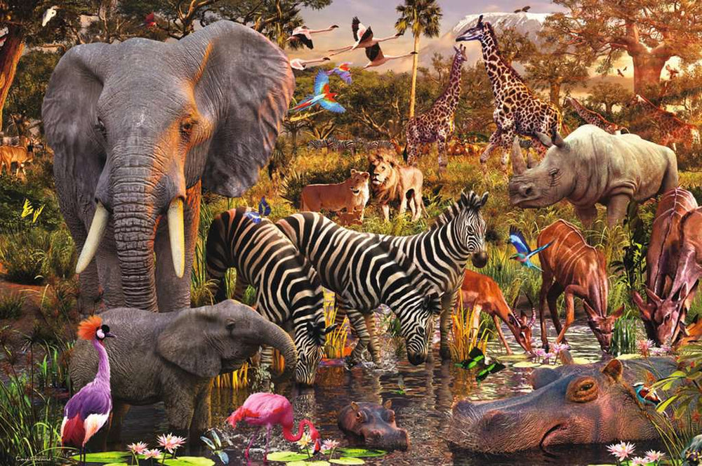 Puzzle 3000: Animaux du continent africain CASSE-TÊTE - 3000 morceaux