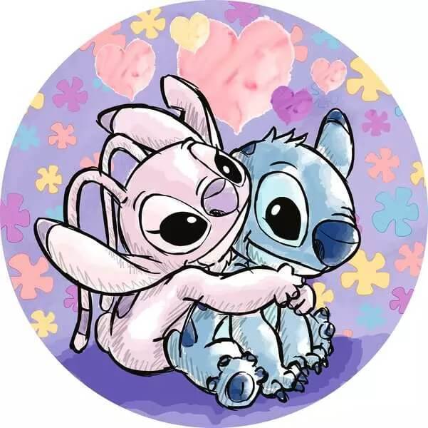 Stitch (Round puzzle 500 pcs) CASSE-TÊTE - 400 - 550 morceaux