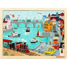 Casse-tête en bois - Ville (100 pcs) CASSE-TÊTE - 100 - 150 morceaux