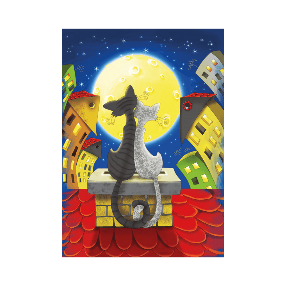 Cats on the Roof (Puzzle 1000 pcs) CASSE-TÊTE - 1000 morceaux