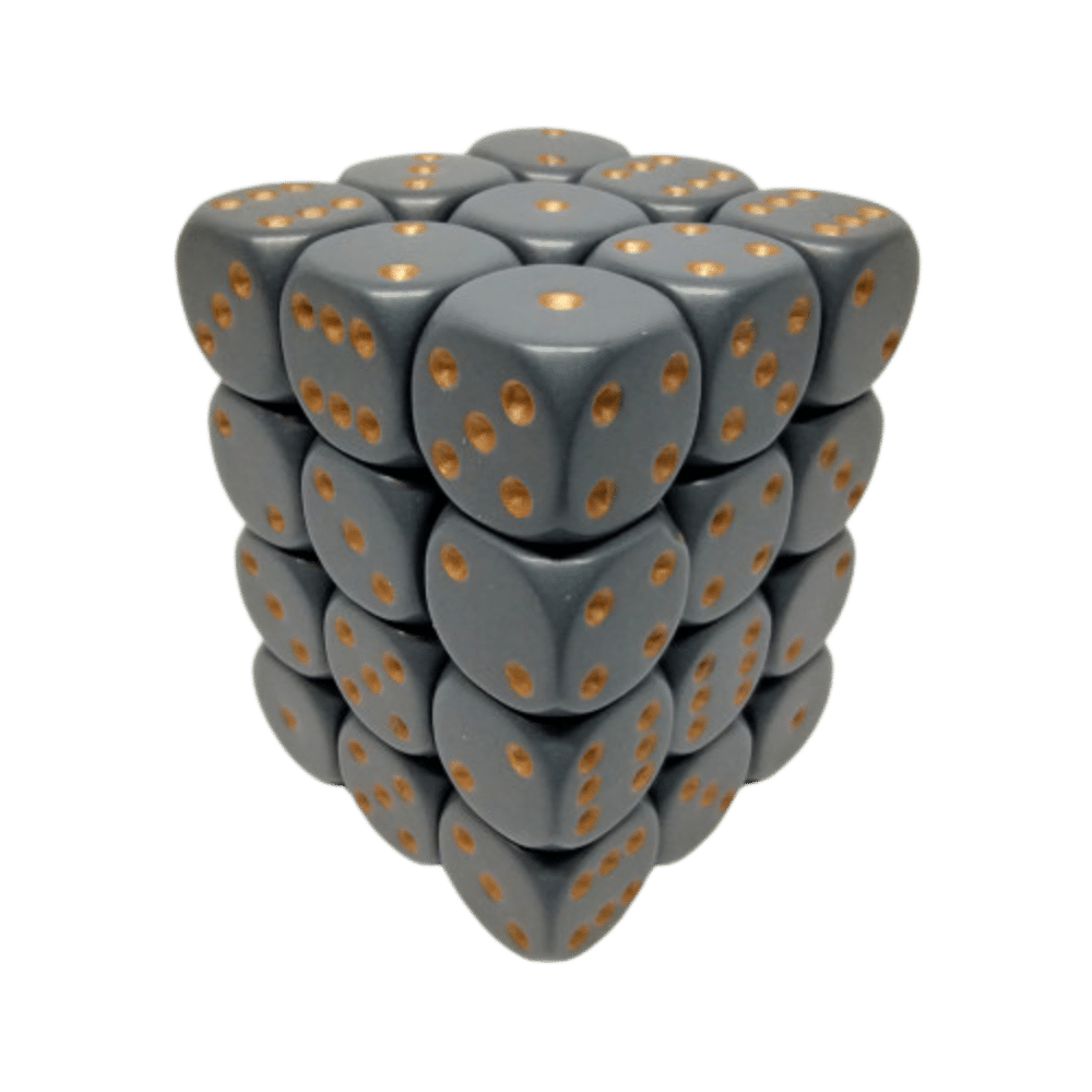 Chessex - 36d6 - Opaque Dark Grey/Copper Accessoires - Dés - Classiques