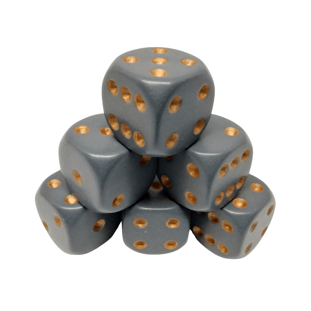 Chessex - 36d6 - Opaque Dark Grey/Copper Accessoires - Dés - Classiques