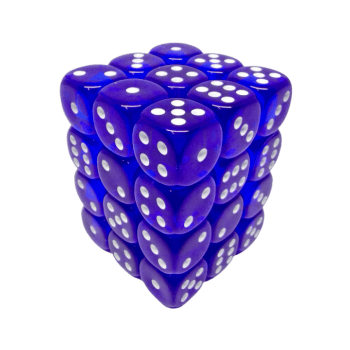 Chessex - 36d6 - Translucent Blue/White Cartables et portfolios - Dés - Traditionnel