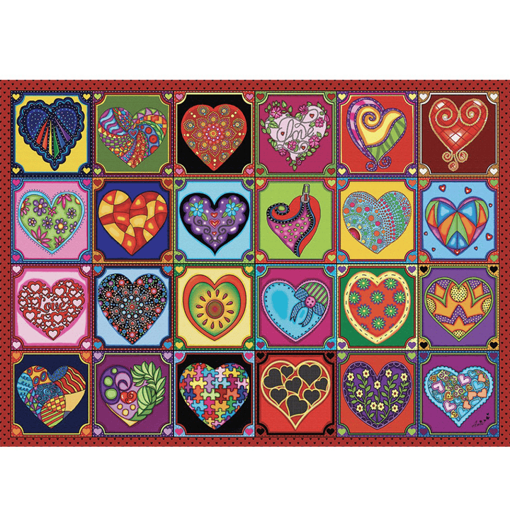 Coeurs matelassés | Quilted Hearts (Puzzle 1000 pcs) CASSE-TÊTE - 1000 morceaux