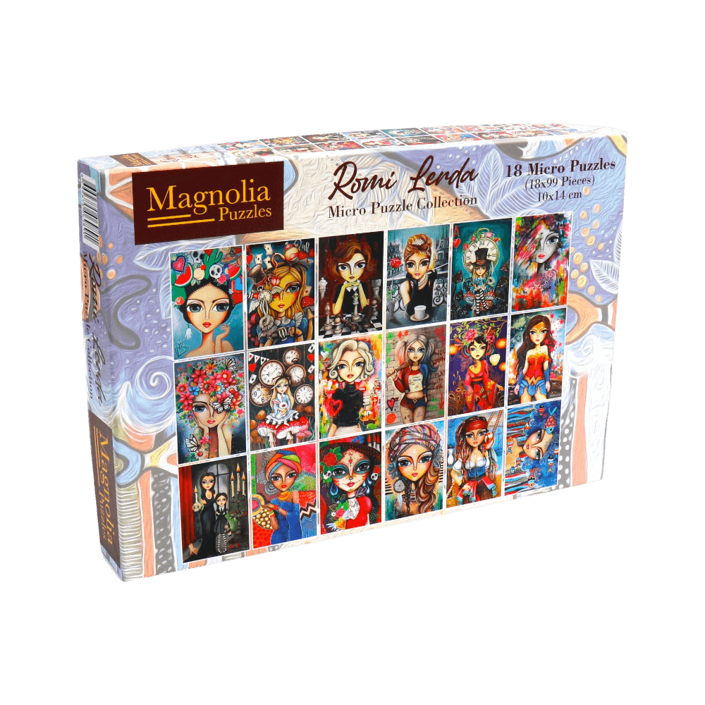 Collection 18 micro casse-têtes - Romi Lerda (Puzzle 18 x 99 pcs) CASSE-TÊTE - 50 - 99 morceaux