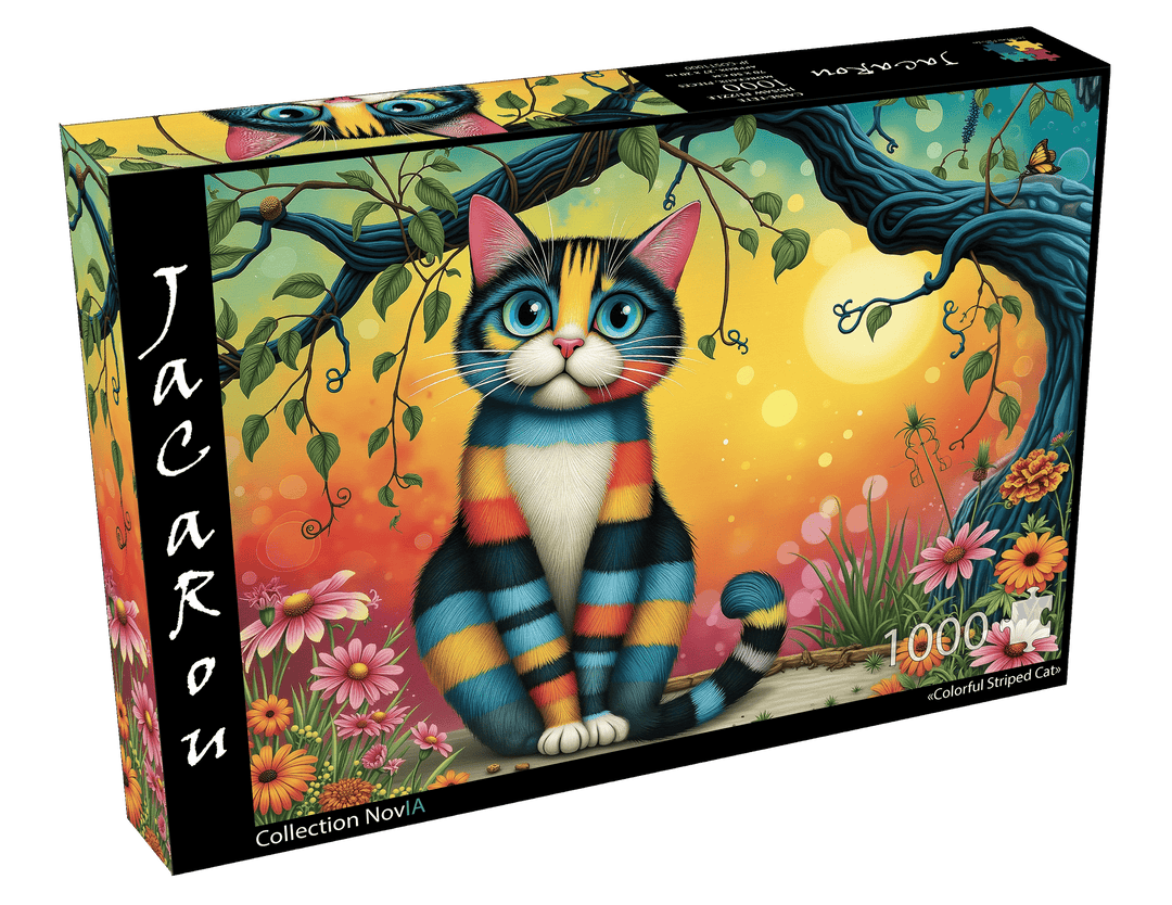 Colorful Striped Cat (1000pcs) CASSE-TÊTE - 1000 morceaux
