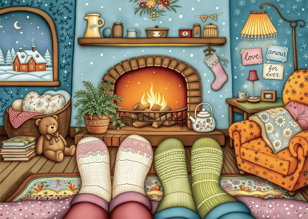 Cozy Feet Winter Night (1000pcs) CASSE-TÊTE - 1000 morceaux