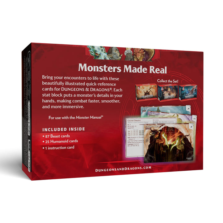 D&amp;D Dungeons &amp; Dragons: RPG Reference Cards Monsters, Animals and NPCS (EN) JEUX - Dés et jeux de rôles - Dongeons &amp; Dragons