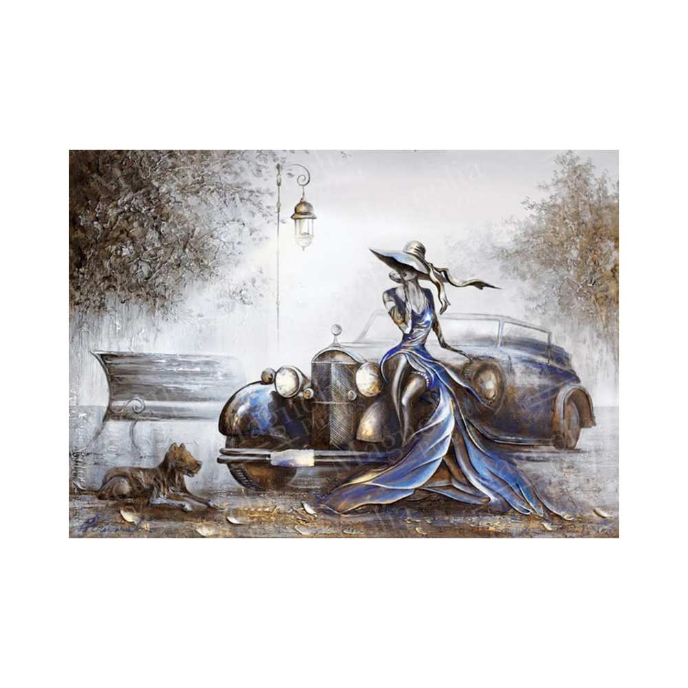 Dame en bleue ( 1000 pcs) CASSE-TÊTE - 1000 morceaux