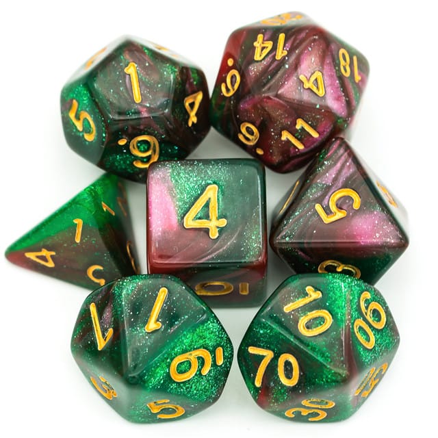 Dés 7D: Critique de pastèques JEUX - Dés et jeux de rôles - Dés - Dés polyédriques