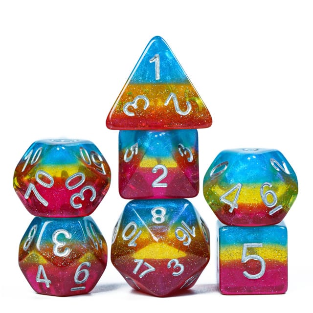 Dés 7D: Distillation des Trois JEUX - Dés et jeux de rôles - Dés - Dés polyédriques