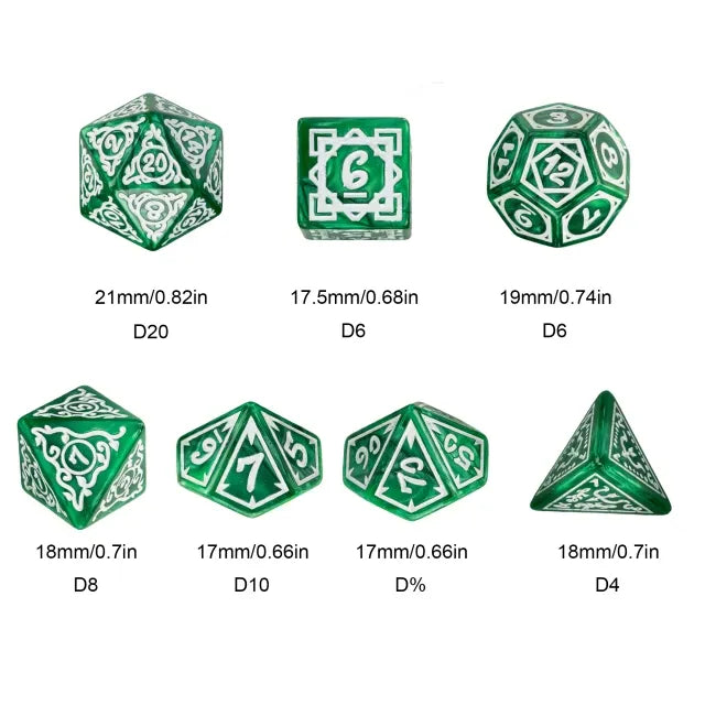 Dés 7D: Druids Grove - B JEUX - Dés et jeux de rôles - Dés - Dés polyédriques